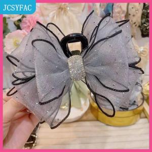 JCSYFAC  Hàn Quốc Phong Cách Lưới Bow Rhinestone Tóc Claw Cổ Điển Thanh Lịch Kẹp Tóc Kẹp Kẹp Cá Mập Clip Cho Phụ Nữ Thời Trang Phụ Kiện Tóc