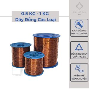 Dây đồng quấn biến áp 1kg 500 gram (0.08 đến 2.00mm) motor cách điện làm uốn cây bonsai trang sức handmade