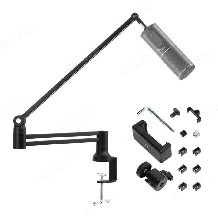 Microphone Boom Arm, Extended Riser, Premium Low Profile Mic Arm with ...