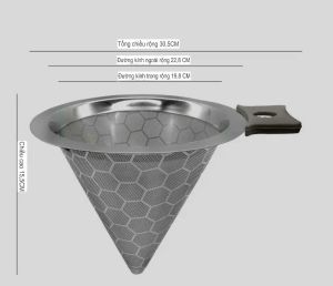 Phễu lọc trà inox 304 – Lưới 400 mesh tay cầm silicon đa năng lọc trà cà phê sữa dầu ăn