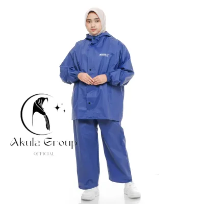 AKULA Jas Hujan Raincoat Pria Wanita Bahan PVC Karet Tebal dan Kuat Mocca