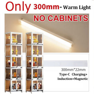 White Bamboo Imitation Glass Acrylic Display Cabinet Transparent Dustproof 3/4/5Layers