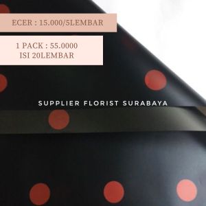 [5 LEMBAR] KERTAS CELLOPHANE KERTAS BUNGA POLKADOT DOT BUNDAR BULAT KERTAS KOREA WRAP BUNGA WRAPPING PAPER BOUQUET BUKET BUNGA