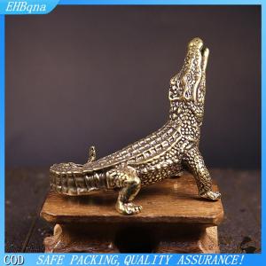 【Miễn ship không giới hạn】 Đồng Cổ Cá Sấu Thu Nhỏ Bức Tượng Nhỏ Cổ Điển Brass Mini Cá Sấu Tượng Bàn Đồ Trang Trí Nhà Phong Thủy Trang Trí Thủ Công Mỹ Nghệ