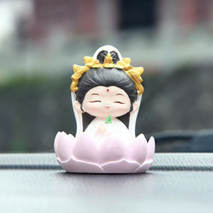 Tượng Phật Quan Âm Ban Phước Đế Gỗ Hoa Sen Trang Trí Xe Hơi Tinh Dầu Art House - Nội Thất