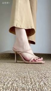[Free Shipping] Fish-Toe Slip-On Sandals New Summer High-Heeled Slippers For Women Outdoor Wear Waterproof Platform Chunky Heel Half-Heel High-Heeled Shoes