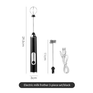 BINCOO Milk Frother Handheld Electric Foam Maker Mixer Cream Whisk Stainless USB Speed Adjustable for 3 Speed Rachargeable