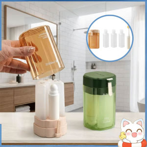 Plastic 4 In 1 Travel Bottle Set Refillable Detachable Travel Toothbrush Cup Leak-proof Space Saving Travel Tube Sets