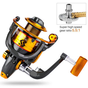 Sougayilang 12BB 5.5:1 High Speed CNC Aluminum Spool Full Metal Carp Fishing Reel Gearing Silent Drive Coil Wheel Spinning Fishing Ree