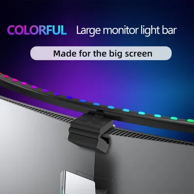 Screen Light Bar Curved Adjustable Angle Voice Activated 2 In 1 Musical Rhythm Dual Light Source RGB Monitor Light Bar for Office