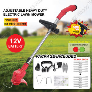 Heavy Duty 12V Electric Lawn Mower Portable Grass Cutter Garden Power Tool Household Gardening Addon Cordless Drill