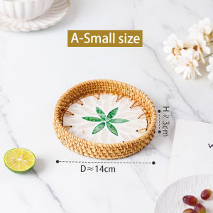 แผ่นรองจาน กันร้อน วงกลm ดีไซน์เปลือกหอย สไตล์ฝรั่งเศสยุโรปสุดหรู รองถาดเซรามิก