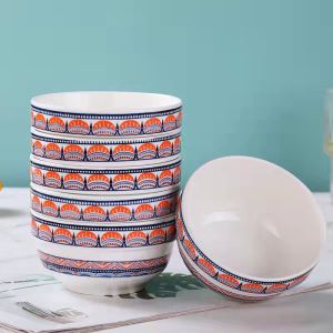 Andalusian-Inspired Collection bowl and plate set household ceramic rice bowl vegetable plate rectangular plate