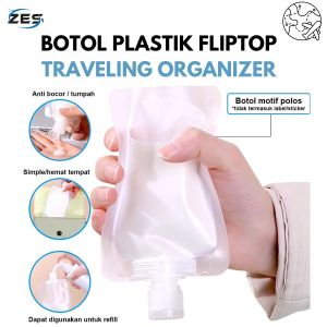 FLIP - Botol Refill Plastik 100ml Tutup Fliptop Tempat Sabun dan Shampo Travel Siz