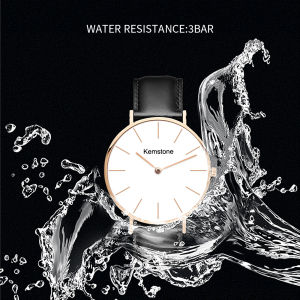 Kemstone Fashion Ladies Wristwatch 2021 Casual Leather Waterproof Thin Quartz Watch for Women