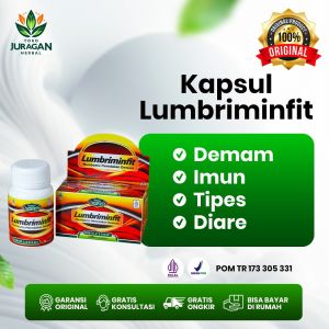 Kapsul Ekstra Cacing Lumbriminfit Darusyifa Obat TYPUS Dan Demam TIPUS isi 30 kapsul | Obat Demam