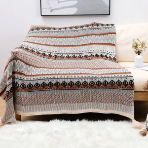 Nordic Bohemian Sofa Throws Knitted Air Conditioning Blankets Ethnic Style Tassel Nap Shawl Blanket Home Decor