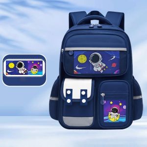 Childrens School Backpack Large Capacity SchoolBag Space Astronaut Kid Cute Bag Waterproof Backpack Light and Large Capacity for Grades 1-6 Students School bag