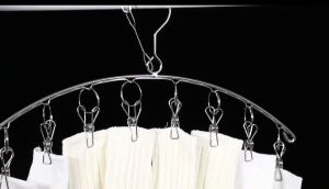 Stainless Steel Multi-function Curved Windproof Hanger With 8 Clips