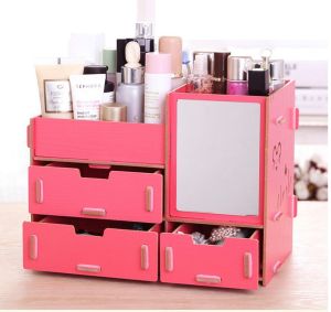 Kệ Đựng Mỹ Phẩm 3 Ngăn Có Gương Tiện Lợi