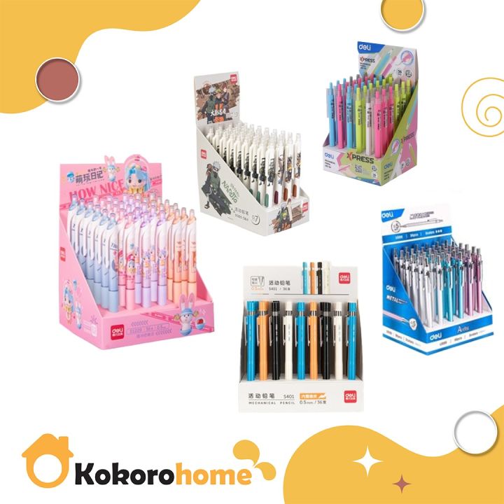 KOKORO Deli Comfortable Grip Metal Material Smooth Writing Mechanical Pencil  Cengkaman Selesa Bahan Logam Tulisan Licin Pensel Mekanikal 舒适握柄金属材料光滑书写自动铅笔