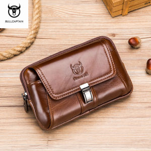 BULLCAPTAIN Giản Dị Vành Đai Túi Đeo Vai Người Đàn Ông Của Vintage Túi Đeo Hông Bằng Da
