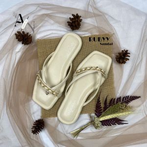 Sandal Wanita RUBYY Teplek Jepit Busah Platfrom  Gemoy Korea Slop Empuk Flat Kasual