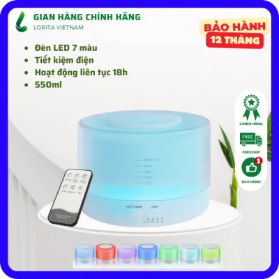 Máy xông tinh dầu siêu âm 550ml AROMA DIFFUSER chính hãng khuếch tán tinh dầu phun sương tạo ẩm không khí