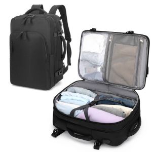 GOLDVAULT Polyester Fiber Expandable Travel Backpack Waterproof Multi-purpose Traveling Bag Large Capacity Business Backpack Women