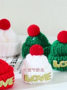 ChristmasHatScarf Red Green Decorative Pendant Doll Cactus Holiday Scene Decoration