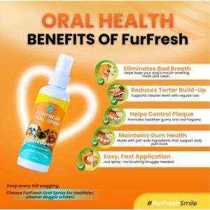 FurFresh Oral Spray 100ml – Removes Tartar & Plaque Eliminates Bad Breath for Dogs & Cats