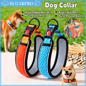 pet collar adjustable dog collar reflective breathable comfort available medium large dog tag puppy Anti-lost