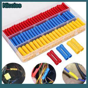 [Nicoles] 200Pcs Straight Butt Wire Terminal Splice Crimp Insulated Copper Cold Press Terminals Electrical Wire Connector BV1.25 BV2 BV5.5