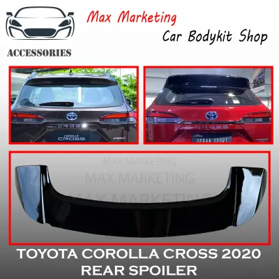 TOYOTA COROLLA CROSS 2020 REAR TRUNK SPOILER DUCKTAIL WITH BLACK PAINT ABS SKIRT LIP BODYKIT