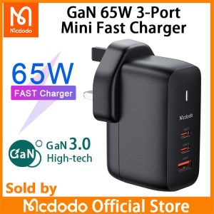 Mcdodo UK Plug  65W GaN Fast USB Charger Quick Charge 4.0 3.0 AFC SCP USB PD Charger For iphone 11 12 13 pro max iPad Pro Macbook Pro Xiaomi Samsung Huawei 5A super fast charge