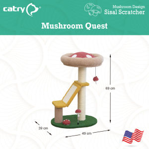 *NEW* Catry Cat Tree - Mushroom Quest (Mushroom Design Sisal Scratcher - Scratching Post + Sisal Ladder + Toys USA Brand)