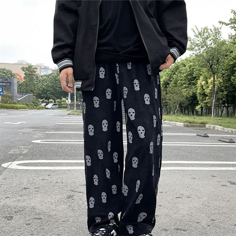 Mens Casual Corduroy Pants Fashion Sweatpants Baggy Hip Hop Drawstring  Trousers