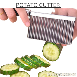 MACAROON Stainless Steel Potato Cutter With Handle For Potatoes Vegetables and Fruits | Kitchen Tool