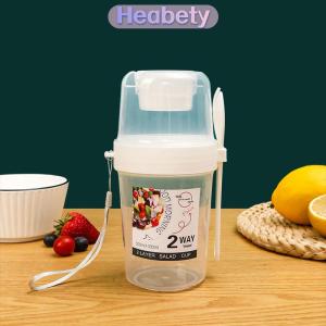 Heabety Bữa ăn sáng trái cây Yến Mạch Sữa chua salad cup với nắp và muỗng hai lớp thực phẩm lưu trữ Bento hộp thể Dục Giảm Béo côn bát