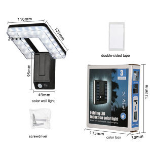 โคมไฟผนังโซลาร์เซลล์ LED ระบบเซนเซอร์ควบคุมแสงอัจฉริยะ กันน้ำกลางแจ้งชาร์จไฟได้ โคมไฟถนนเซนเซอร์ตรวจจับอัตโนมัติ แสงนุ่มนวล สำหรับ สวน ประตู ระเบียง