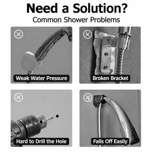 Shower Head Holder Bracket Heavy Duty No Drill 120° Adjustable Waterproof Bathroom Accessories