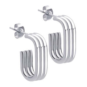 555jewelry ต่างหูแฟชั่น สแตนเลสสตีล แท้ ดีไซน์ก้านเสียบ เรียบเก๋สไตล์ Minimal รุ่น MNC-ER1716