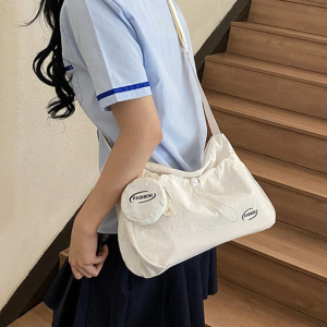 CAN COOK Dung lượng lớn Túi đeo vai nylon Thường ngày Nhẹ Túi đeo chéo có dây rút Đơn giản Nhà thiết kế Túi đi làm Nữ