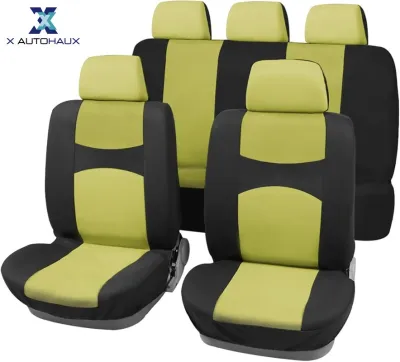 X AUTOHAUX Universal Fit Full Set Car Seat Cover Kit Flat Cloth Fabric Seat Protector Pad for Most Car Truck SUV
