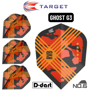 TARGET DARTS FLIGHT- RVB GHOST NO.6 (Shape) G2/G3 Dart Flights 3Pcs/Pack
