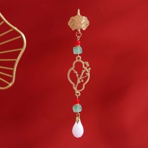 NEEUJ ปกกี่เพ้าแบบกด เครื่องประดับ Hanfu ผู้หญิง หินหยกเทียม พู่ห้อยยาว อุปกรณ์เสริมชุดกี่เพ้า สง่างามเรียบหรู เครื่องประดับชุดเดรส เข็มกลัดจี้ ของขวัญสำหรับเด็กผู้หญิง