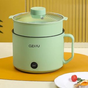 LCHGNA 1.8L Mini Soup Heater Pot Single/Double Layer Electric Rice Cooker Electric Cooker Cooking Pot Non-stick Cooking Hot Pot steamer