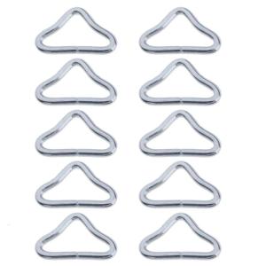 V Rings Stainless Steel Triangular Rings Buckles for Strap Keeper Trampoline Bounce Bed Accessories 10PCS