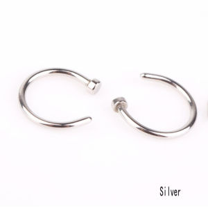 🔥Orfila Non Piercing Nose Ring Alloy Fake Magnetic Horseshoe Non Piercing Hoop COD