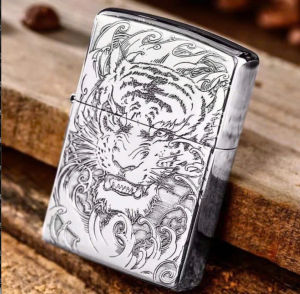 Zippo Bạc Khối Steling Chính Hãng - Zippo Bạc Khối Chủ Đề Mãnh Hỗ